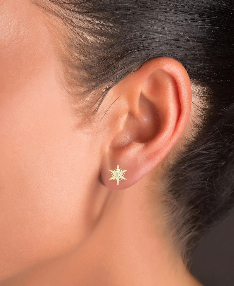 Cubic Zirconia Star Stud Earrings