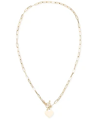 Polished Heart Link Toggle Necklace in 10k Gold