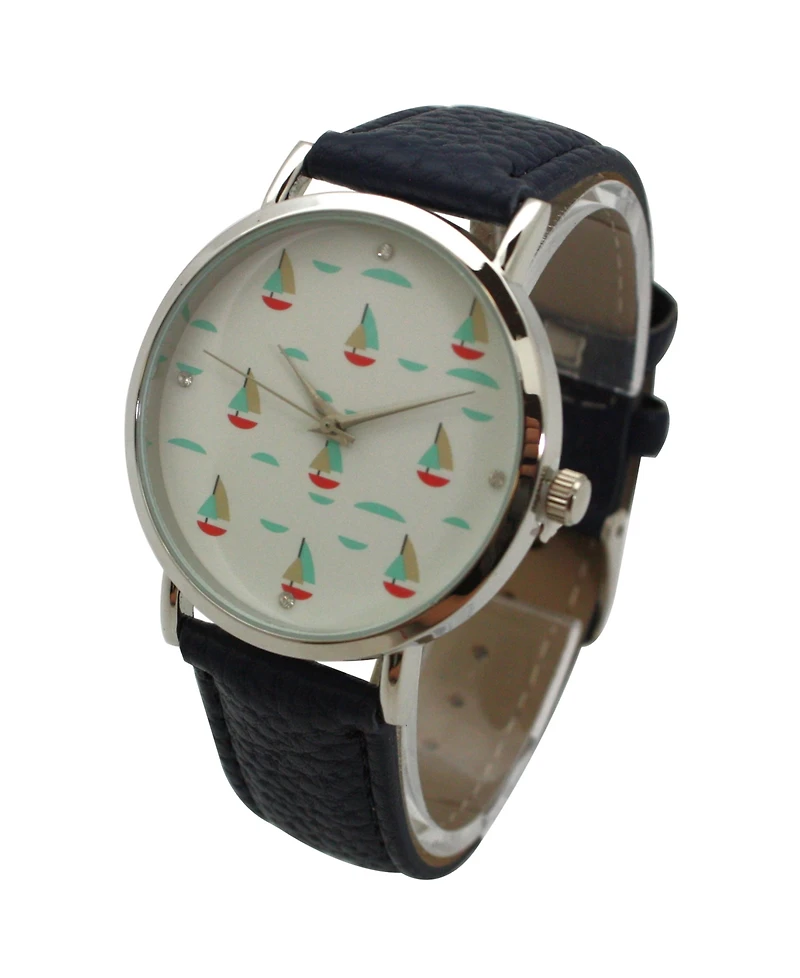 Olivia Pratt Soft Band Sailing Boats Dial Women Watch