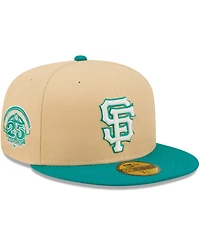 Men's New Era Natural, Teal San Francisco Giants Mango Forest 59FIFTY fitted hat