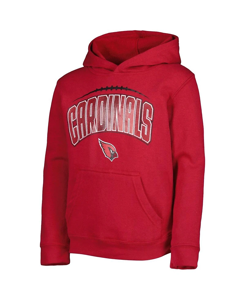 Big Boys and Girls Cardinal, Heather Gray Arizona Cardinals Double Up Pullover Hoodie Pants Set