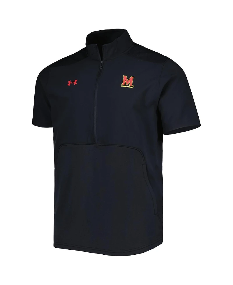 Men's Under Armour Black Maryland Terrapins Motivate 2.0 Half-Zip Jacket