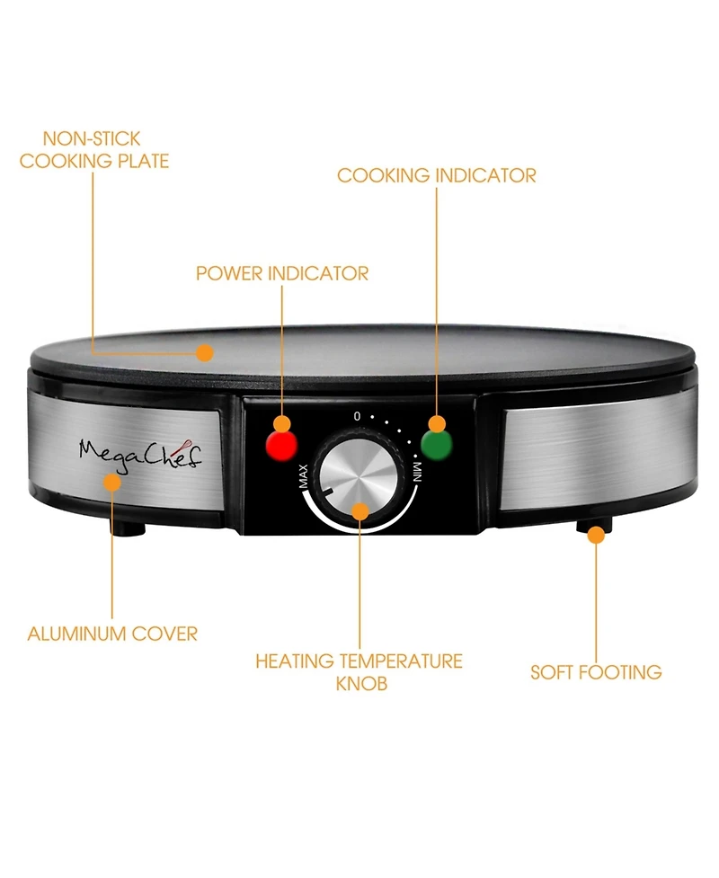 MegaChef Nonstick Crepe and Pancake Maker Breakfast Griddle