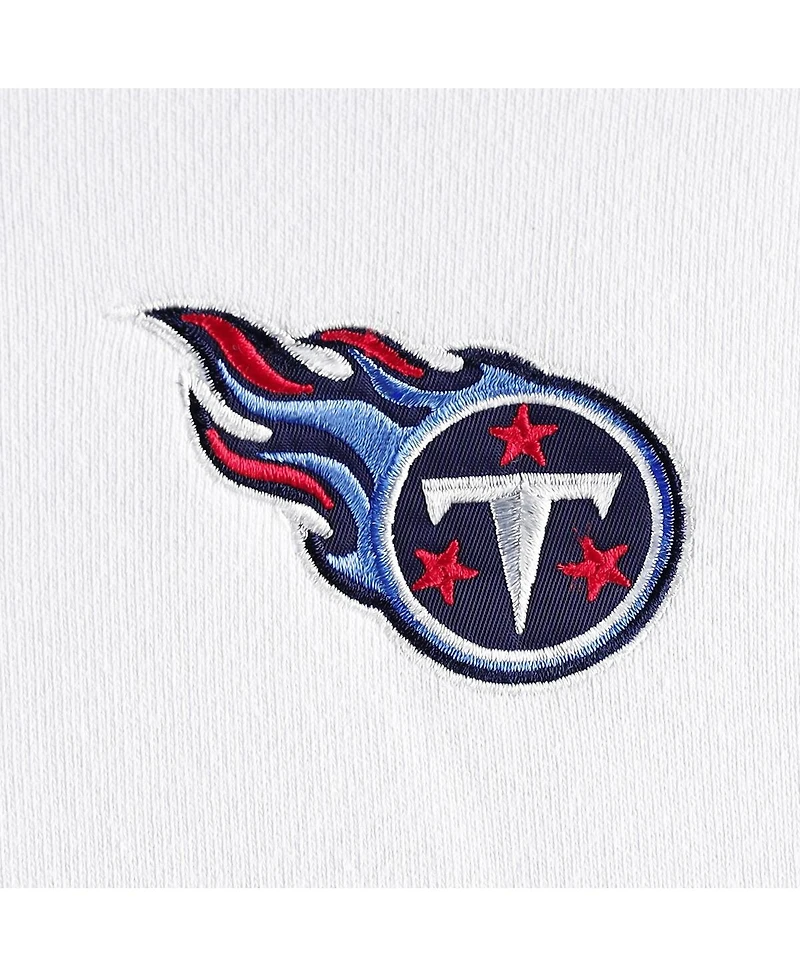 Women's Dkny Sport White, Navy Tennessee Titans Bobbi Color Blocked Pullover Hoodie
