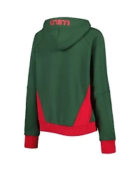 Women's Starter Green Minnesota Wild Wishbone Half-Zip Hoodie