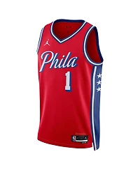 Men's Jordan James Harden Red Philadelphia 76ers Statement Edition Swingman Jersey