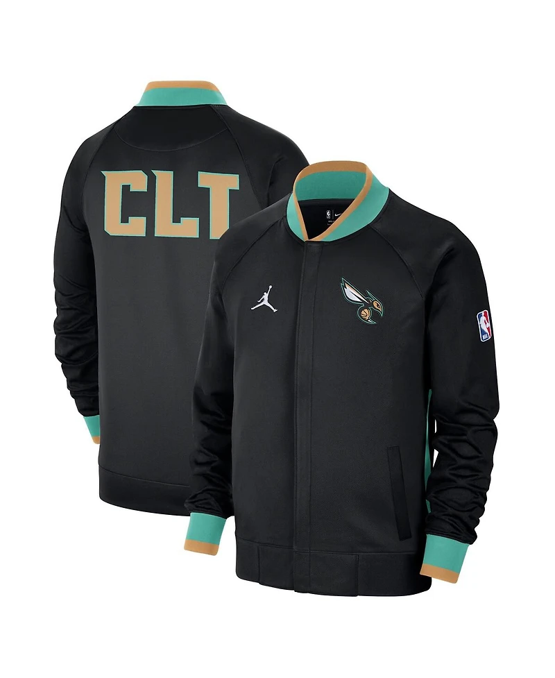 Men's Jordan Black, Mint Charlotte Hornets 2022/23 City Edition Showtime Thermaflex Full-Zip Jacket