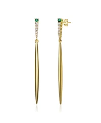 Sterling Silver Cubic Zirconia Icicle Spike Dangle Earrings