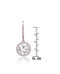 Cubic Zirconia Sterling Silver cluster Round Drop Earrings