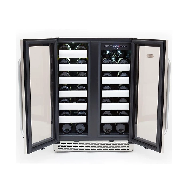 Whynter 40 Bottle Stainless Steel Door Dual Zone Built-in Wine Refrigerator