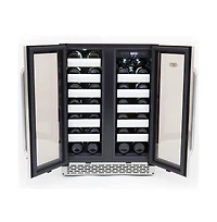 Whynter 40 Bottle Stainless Steel Door Dual Zone Built-in Wine Refrigerator