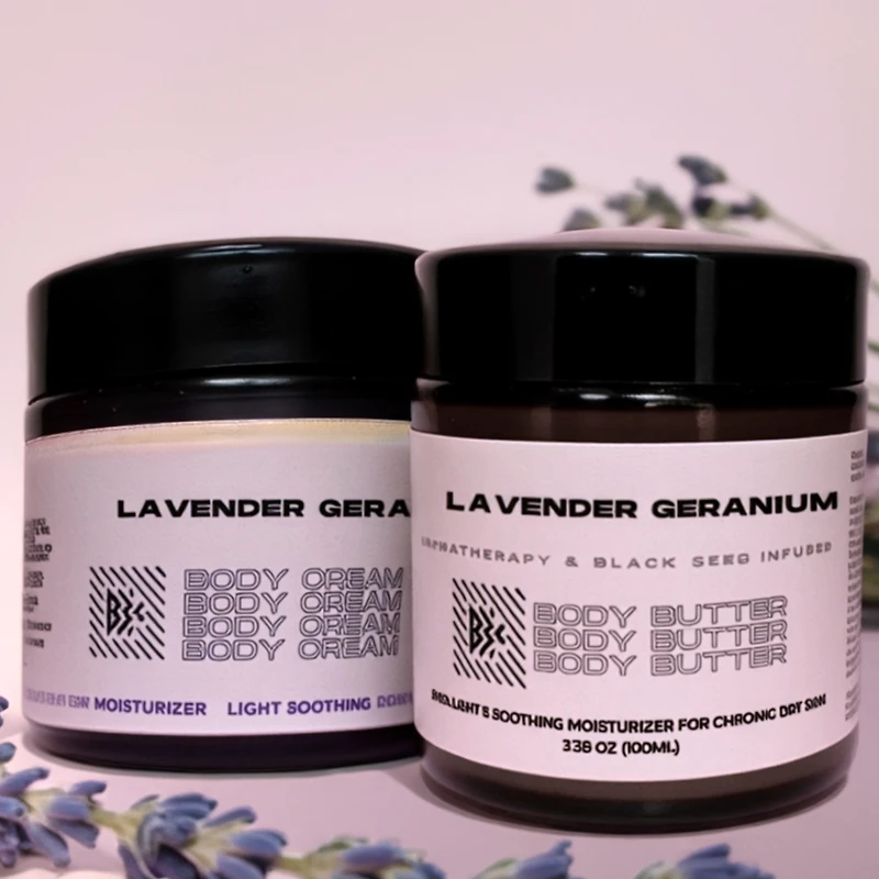 Lavender Geranium Body Butter & Body Cream Duo