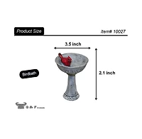 G & F Products Garden Miniature Cardinal Birdbath