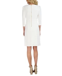 julia jordan Women's Pleated Ruffled-Front Sheath Dress