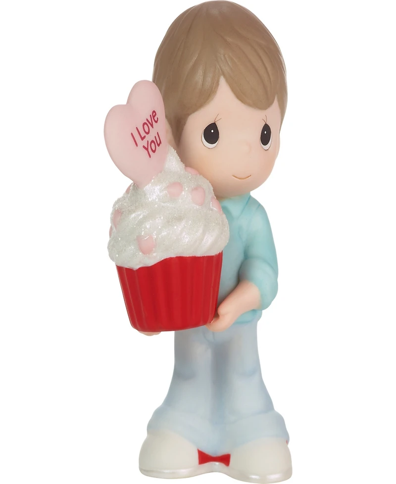 Precious Moments 222002E You Bake Me Happy Brunette Boy Porcelain Figurine
