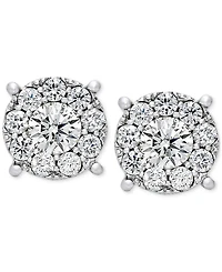 Diamond Cluster Stud Earrings (1/2 ct. t.w.) in 14k White Gold