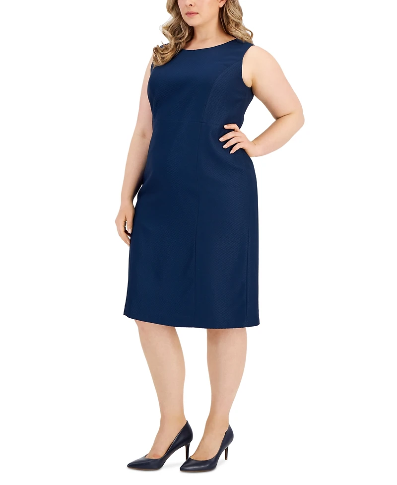 Le Suit Plus Jacquard Sheath Dress