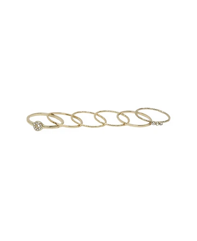 Ettika Dainty 18K Gold Plated Stacking Ring Set