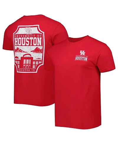 Men's Red Houston Cougars Logo Campus Icon T-shirt