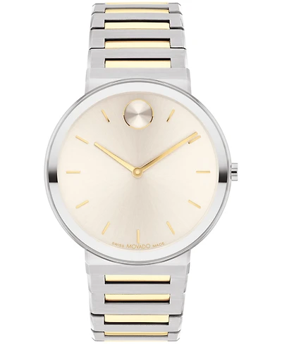 Movado Men's Bold Horizon Swiss Quartz Two Tone Stainless Steel Watch 40mm