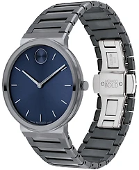 Movado Men's Bold Horizon Swiss Quartz Ionic Plated Gray Steel Watch 40mm