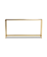 Baxton Studio Alessa Modern and Contemporary Glam 59.9" Finished Metal and Mirrored Glass Console Table