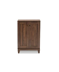 Baxton Studio Nissa Modern and Contemporary 34.6" Finished Wood 2-Door Shoe Storage Cabinet