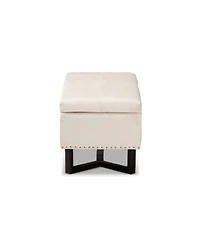 Baxton Studio Esther Modern and Contemporary Velvet Fabric Upholstered and Finished Wood Storage Ottoman