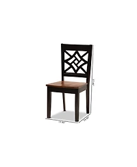 Baxton Studio Nicolette Modern and Contemporary 2-Piece Two-Tone and Finished Wood Dining Chair Set