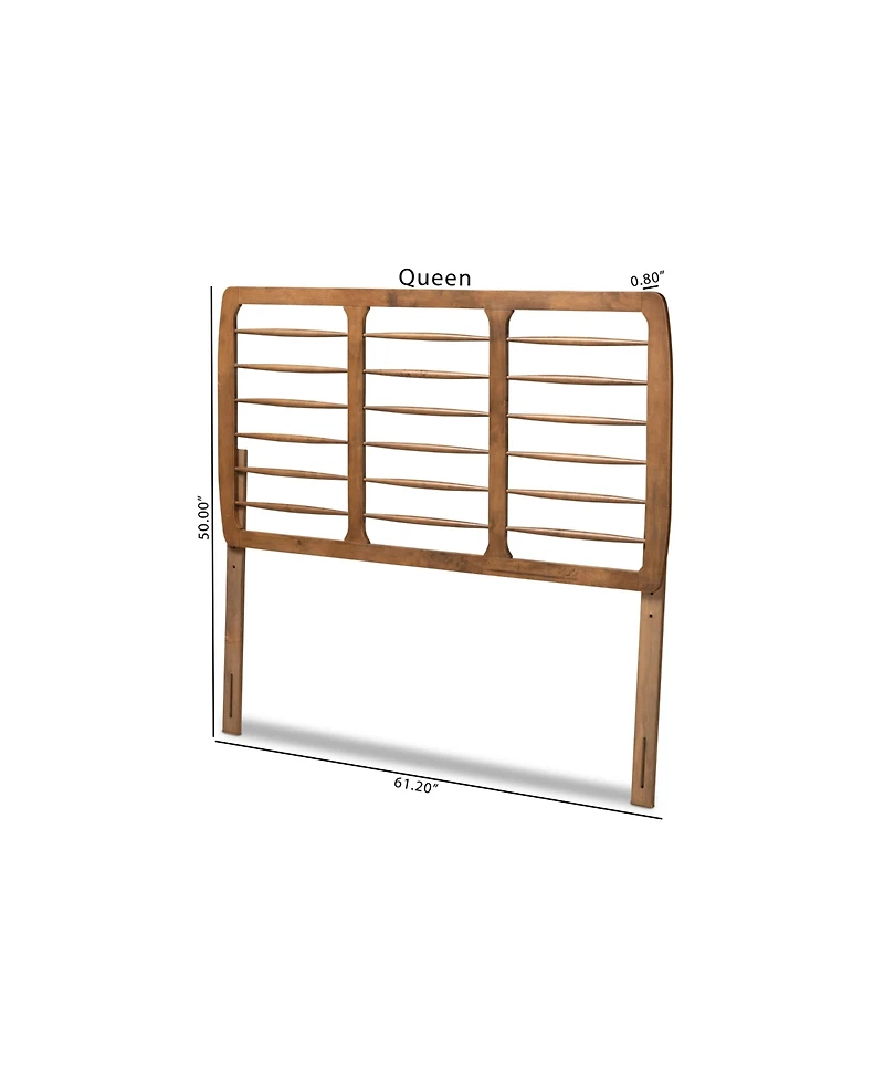 Baxton Studio Carolyn Mid-Century Modern Queen Size Finished Wood Headboard