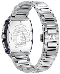 Salvatore Ferragamo Men's Swiss Chronograph F-80 Tonneau Stainless Steel Bracelet Watch 42mm