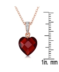 Sterling Silver Cubic Zirconia Heart shape Necklace