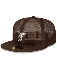 Men's New Era x Fear of God Brown Mesh 59FIFTY Fitted Hat