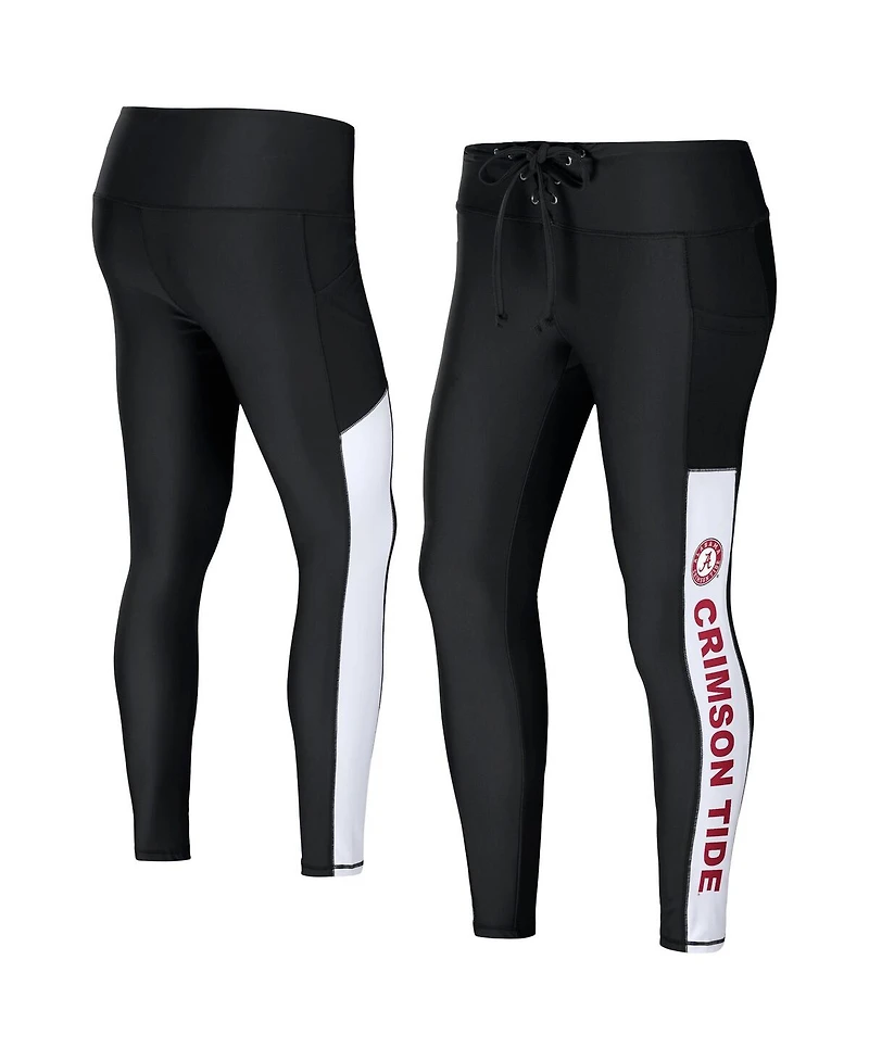 Women's Wear by Erin Andrews Black Alabama Crimson Tide Rib Knit Leggings