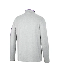 Men's Colosseum Heathered Gray, Purple Kansas State Wildcats Country Club Windshirt Quarter-Zip Jacket