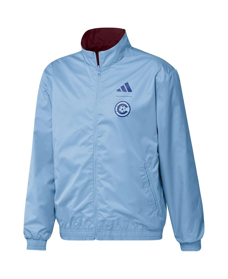 Men's adidas Burgundy, Light Blue Colorado Rapids 2023 On-Field Anthem Full-Zip Reversible Team Jacket