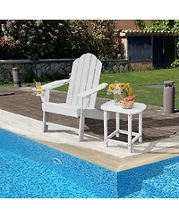 Patio Adirondack Chair Weather Resistant Garden Deck W/Cup Holder