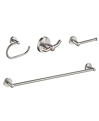 Kraus Elie 4-Piece Bath Hardware Set with Towel Bar, Paper Holder, Ring and Robe Hook