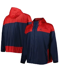 Men's Columbia Navy Atlanta Braves Flash Forward Challenger Big and Tall Omni-Shade Full-Zip Windbreaker