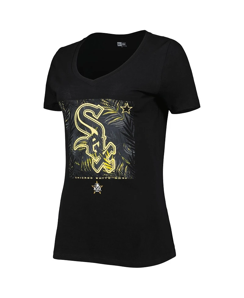 Women's New Era Black Chicago White Sox 2022 Mlb All-Star Game Hat Hook-Up V-Neck T-shirt