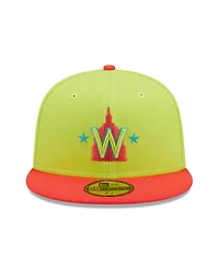 Men's New Era Green and Red Washington Nationals 2008 Inaugural Season Cyber Highlighter 59FIFTY Fitted Hat