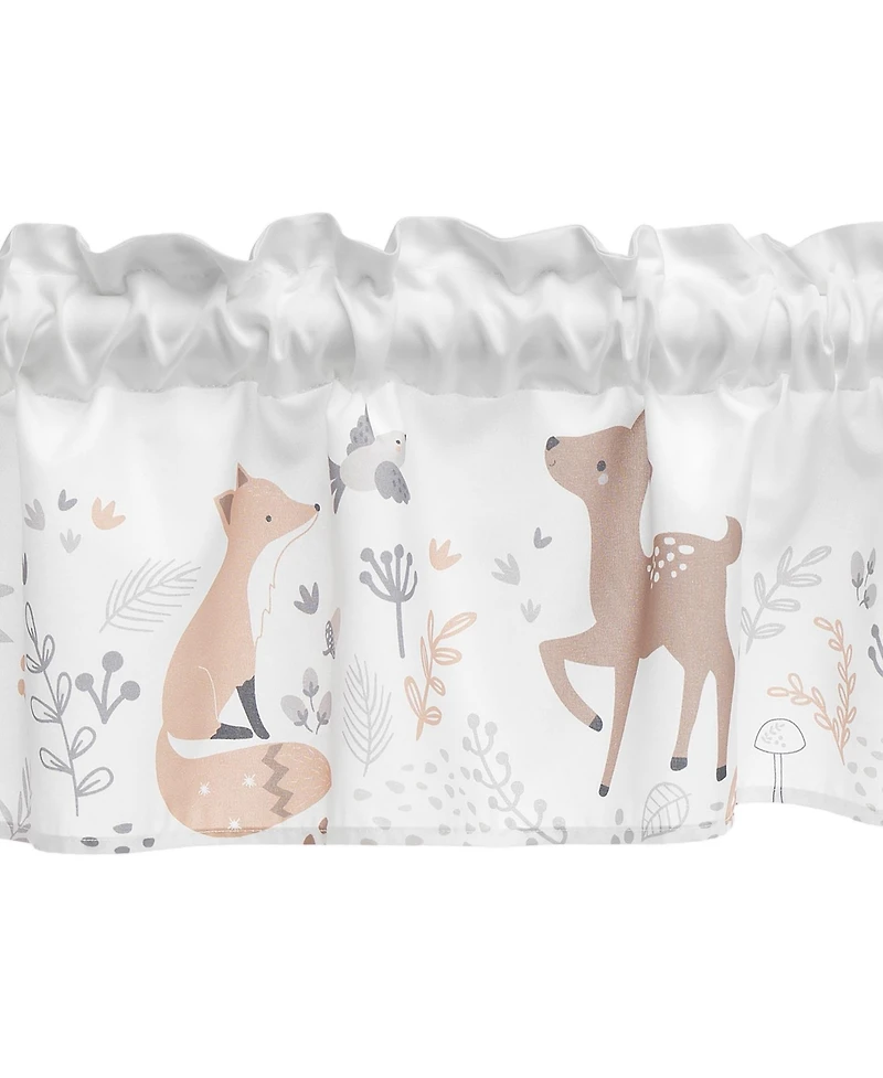 Bedtime Originals Deer Park Gray Window Valance - Deer/Fox