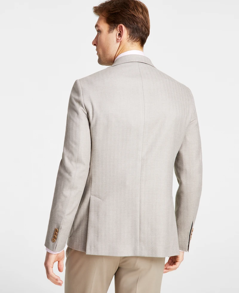 Michael Kors Men's Classic Fit Herringbone Woven Sport Coat