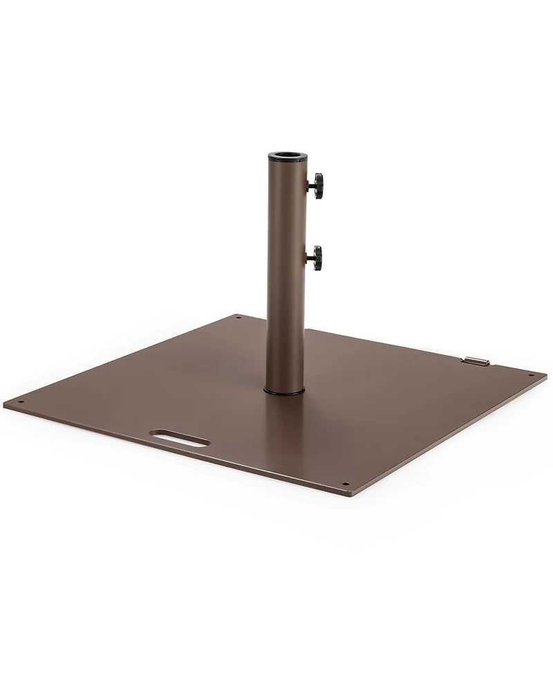 50LBS Patio Square Umbrella Base Stand Market Umbrellas Handle Wheels