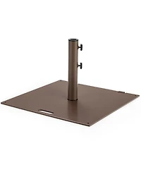 50LBS Patio Square Umbrella Base Stand Market Umbrellas Handle Wheels