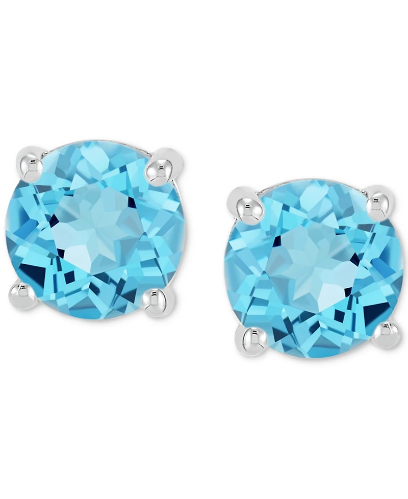 Birthstone Stud Earrings 14k Gold or White