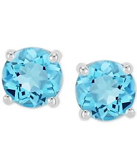 Birthstone Stud Earrings 14k Gold or White