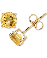 Birthstone Stud Earrings 14k Gold or White