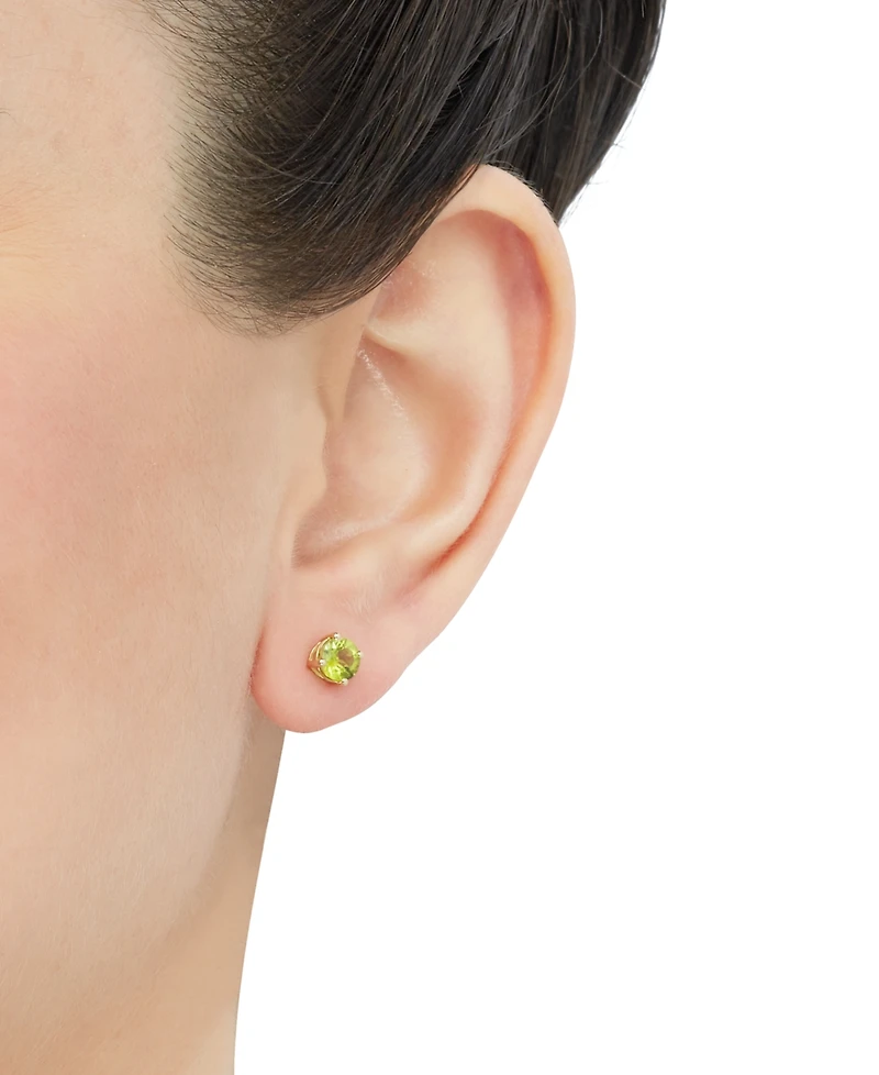 Birthstone Stud Earrings 14k Gold or White