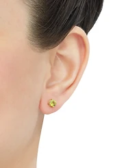 Birthstone Stud Earrings 14k Gold or White